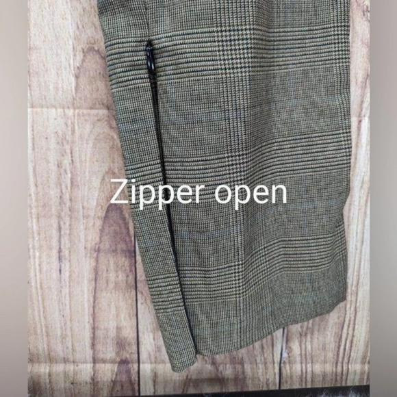 Rag & Bone Pants Womens Size 6 Brown Rebecca Wool Blend Glen Plaid Straight Leg - Picture 8 of 11